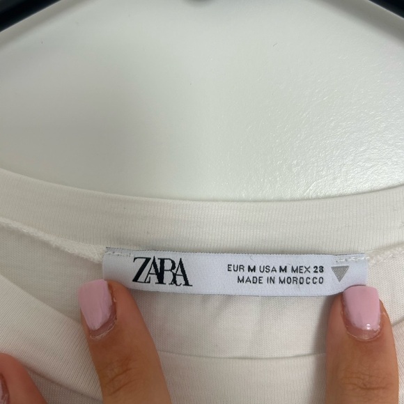 Zara White Puff Sleeve Midi Dress Medium - Picture 3 of 5